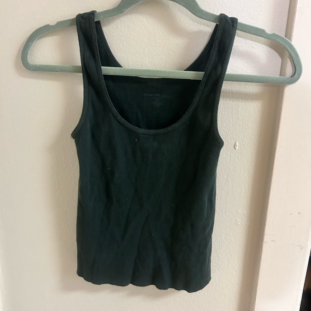 Classic green Ribbed Tank Top